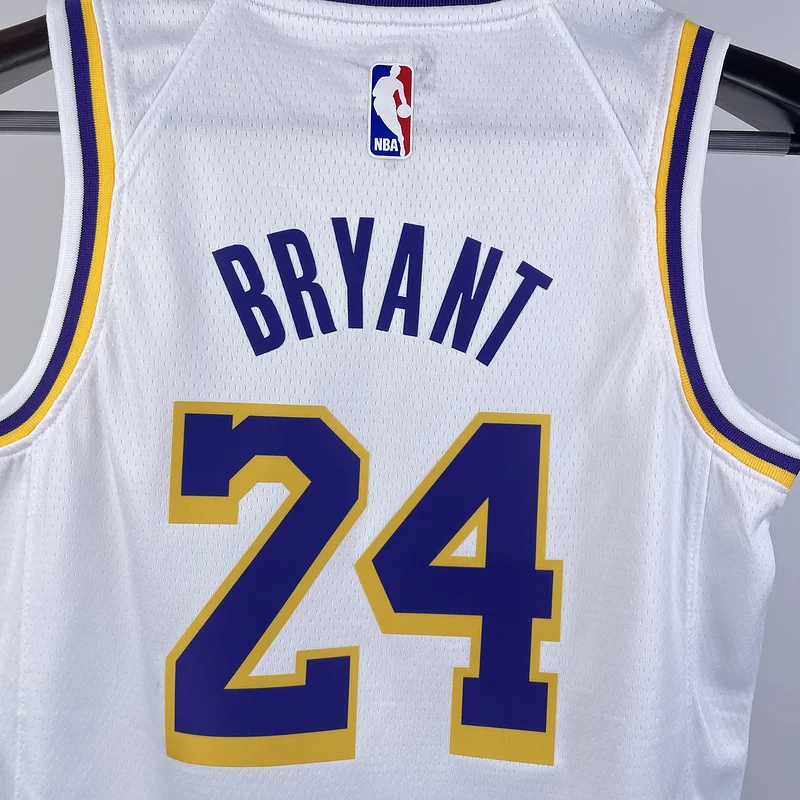 Youth kids Basketball Jersey Los Angeles Lakers White #24 BRYANT