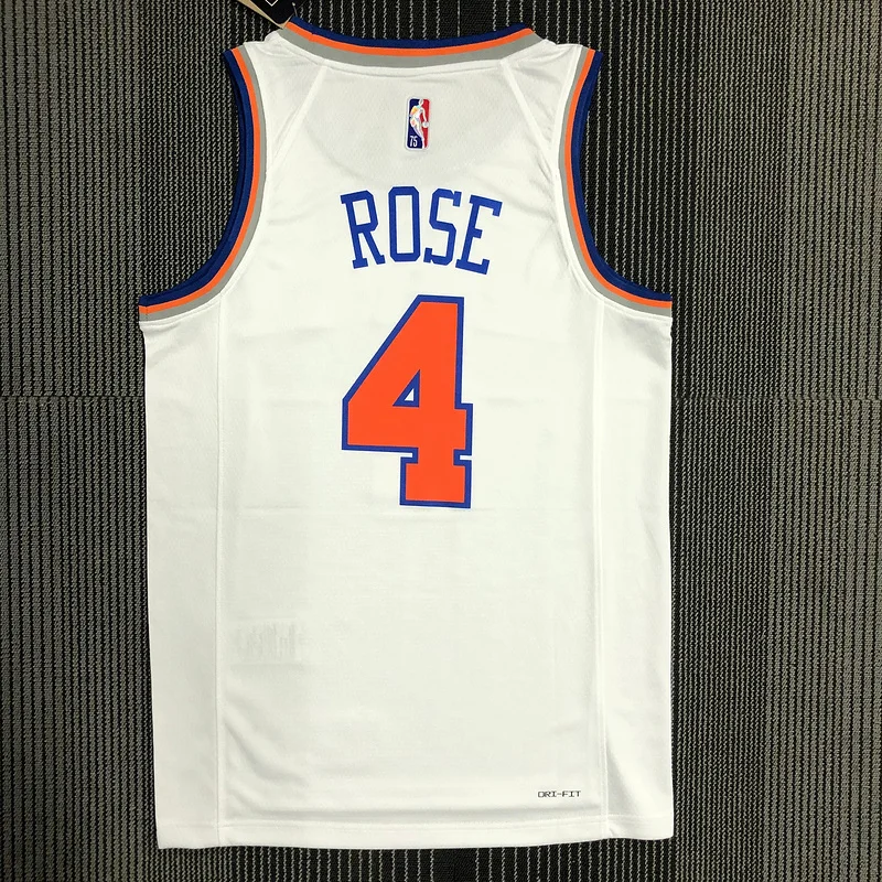 75th anniversary New York Knicks Basketball Jersey White #4 ROSE