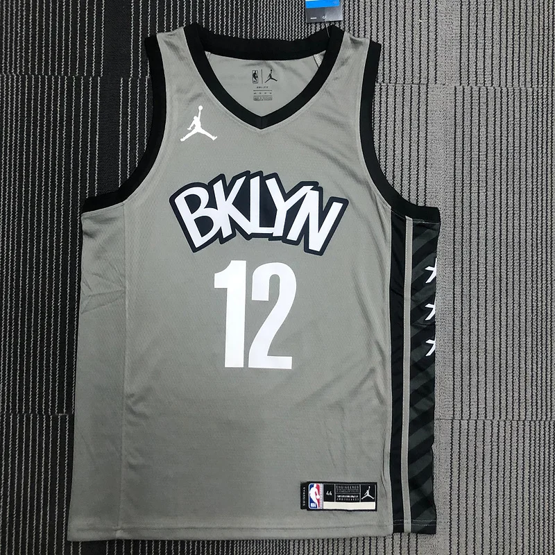 Brooklyn Nets Basketball jersey Flyer style gray #12 HARRIS