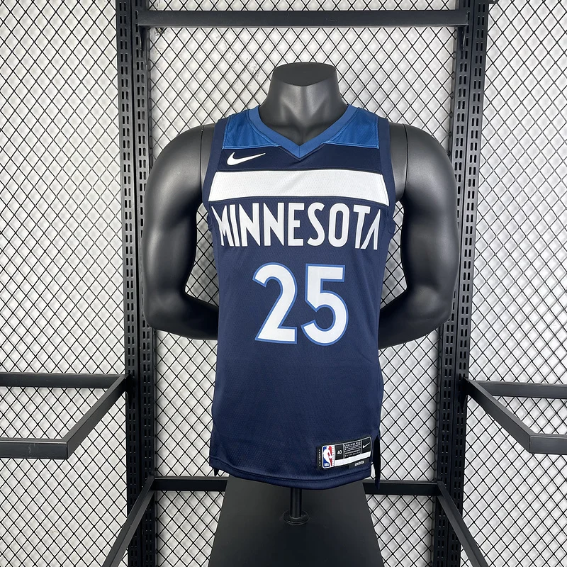 2023 Minnesota Timberwolves Basketball Jersey Aawy Blue #25 ROSE