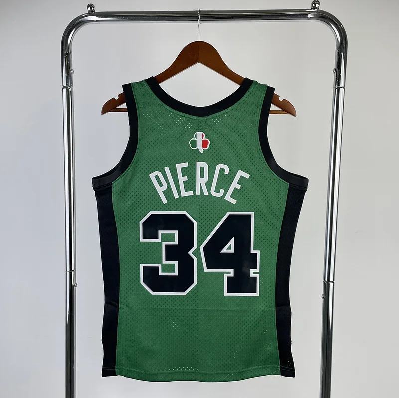 MN Hot Print Retro Boston Celtics Basketball Jersey italian race #34 PIERCE