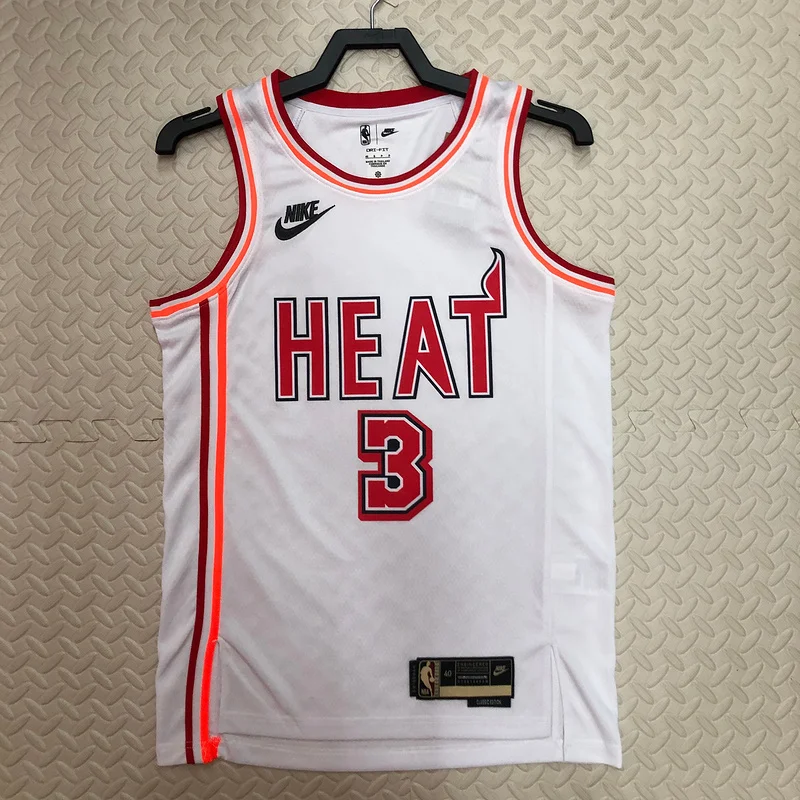 2023 SeasonNBA Miami Heat basketball jersey Retro #3 WADE