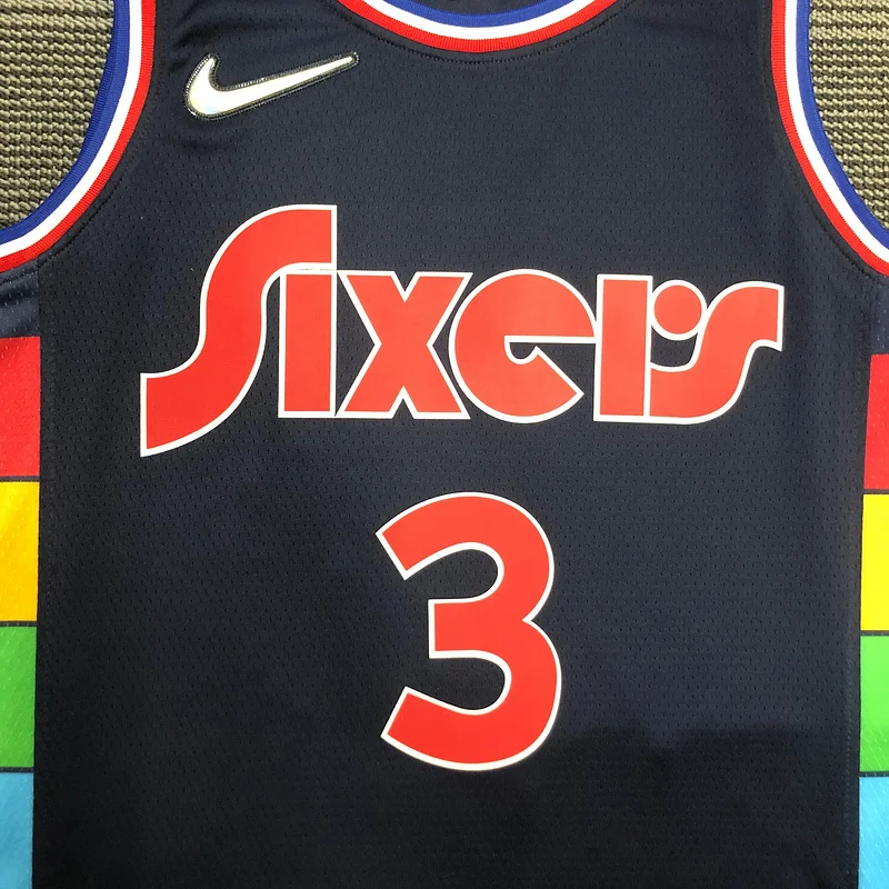 2022 Season NBA Philadelphia 76ers Basketball Jersey city version #3 IVERSON