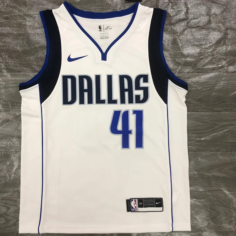 NBA Dallas Mavericks basketball jersey Home White #41 NOWITZKI