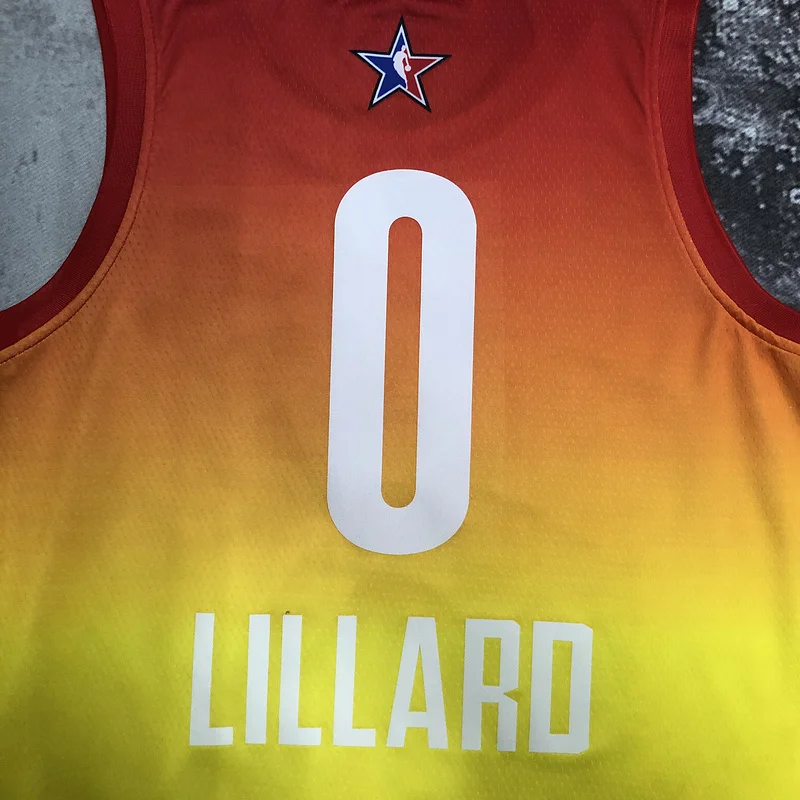 2023   All-Star   Portland Trail Blazers Basketball Jersey  Yellow  #0   LILIARD