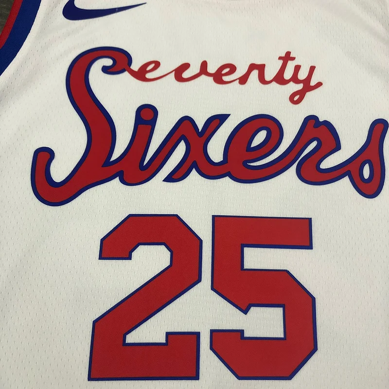 2021 Season NBA Philadelphia 76ers Basketball Jersey Retro limited #25 SIMMONS