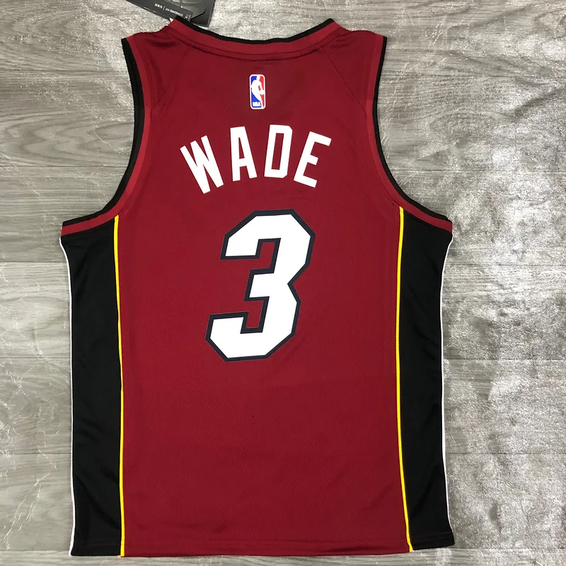 2021 Season NBA Miami Heat basketball jersey Jordan V-neck maroon red #3 WADE