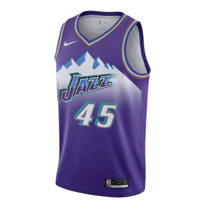 Utah Jazz Basketball Jersey Retro Purple #45 MITCHELL