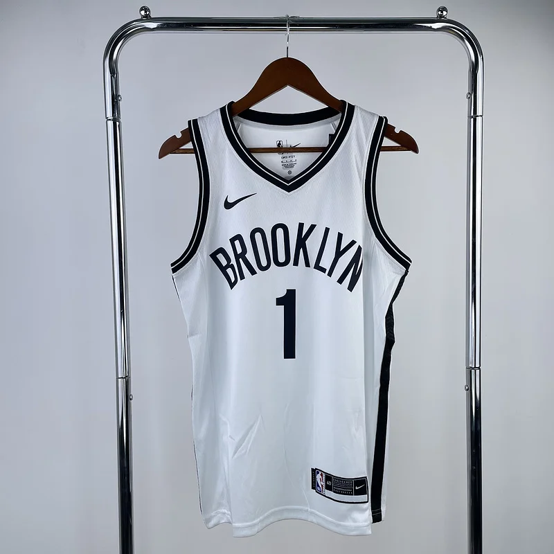 Brooklyn Nets Basketball jersey V-neck  White #1 BRIDGES