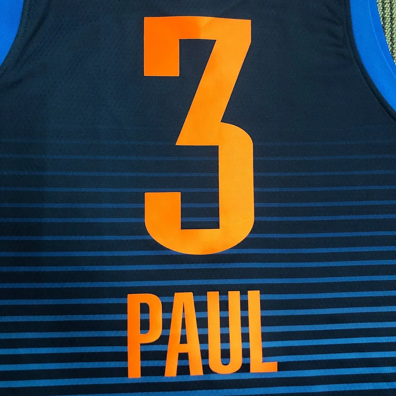 NBA Oklahoma City Thunder Basketball Jersey Blue stripe #3 PAUL