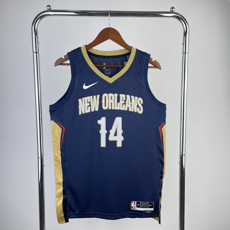 2023 New Orleans Pelicans Basketball jersey  Blue  #14  INGRAM