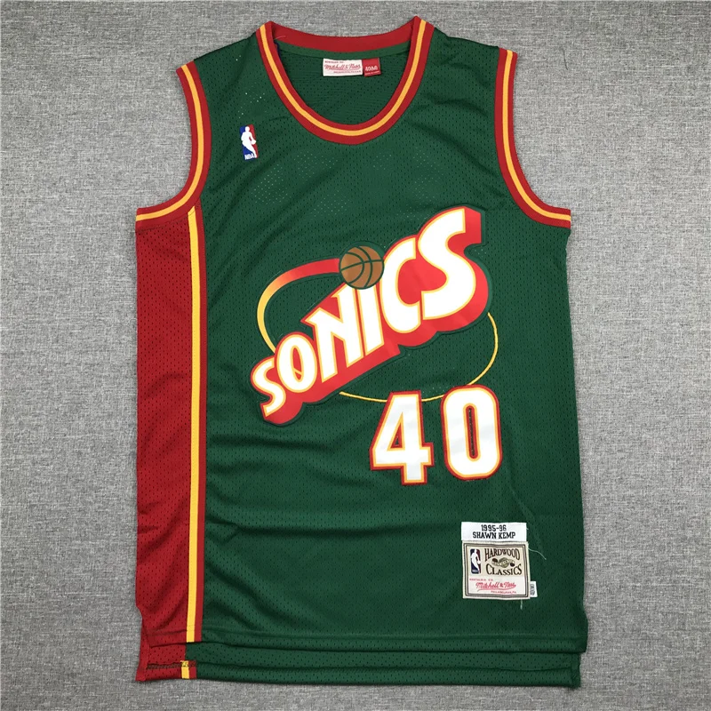 NBA Seattle SuperSonics Basketball jersey 40 Green red