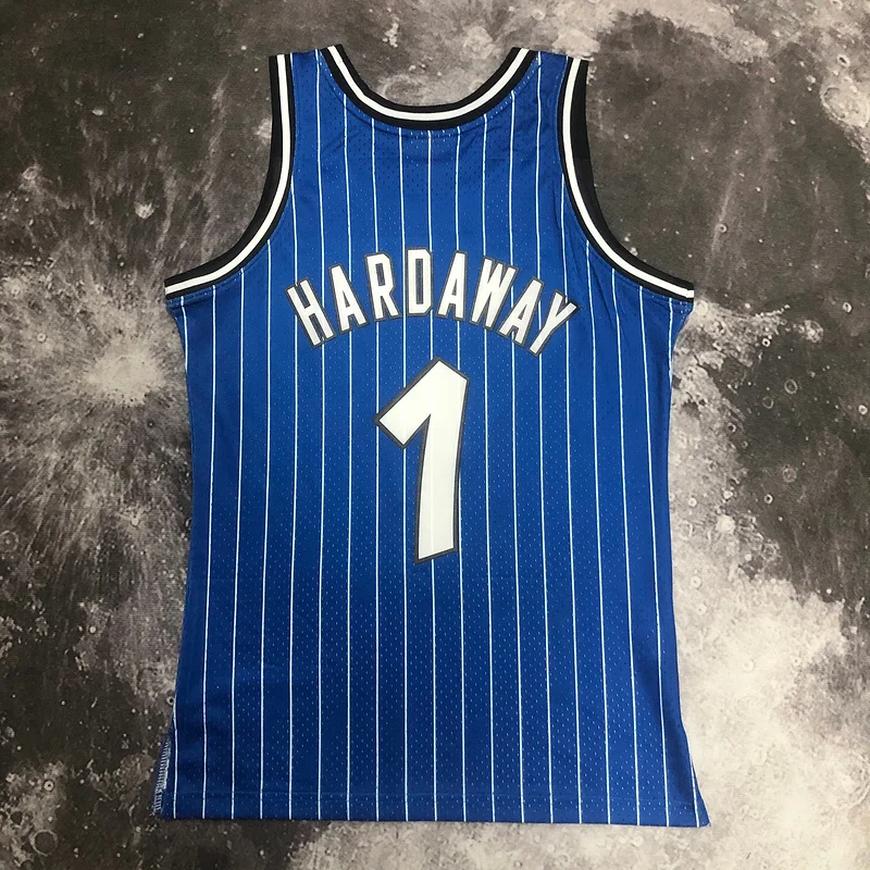 1995 Mitchell Ness Hot Print Retro Orlando Magic Basketball Jersey Blue #1 HARDAWAY