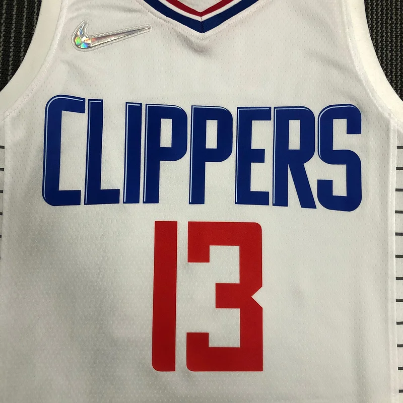 75th anniversary  NBA Los Angeles Clippers Basketball jersey   White  #13   GEORGE