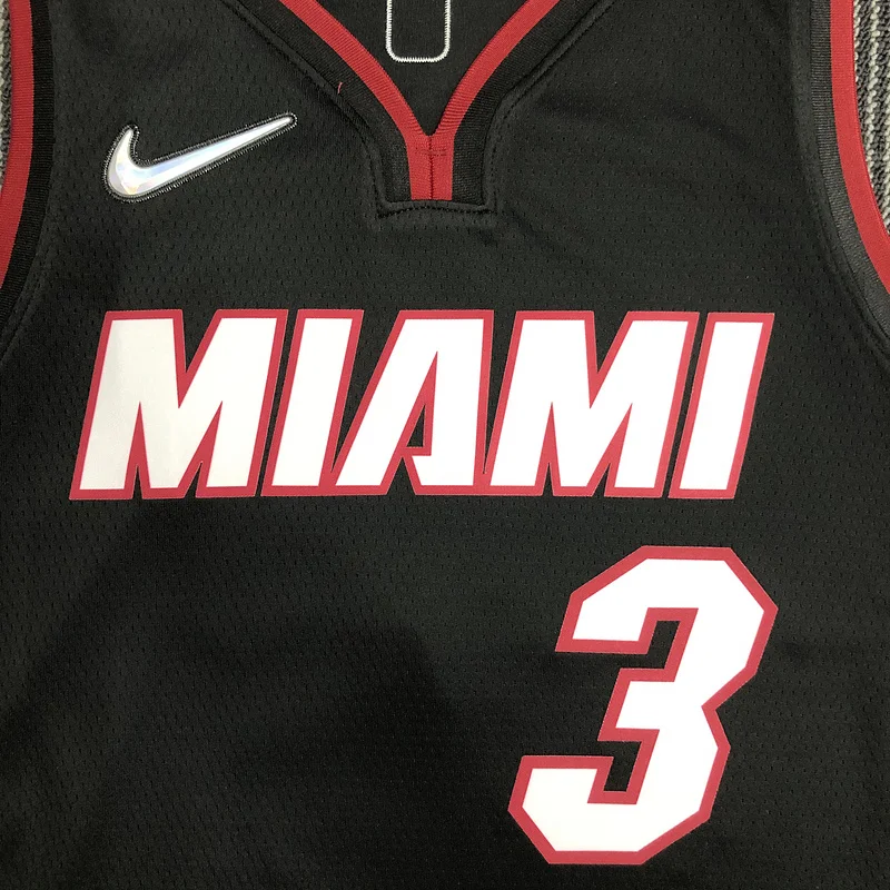 75th anniversary NBA Miami Heat basketball jersey Black #3 WADE