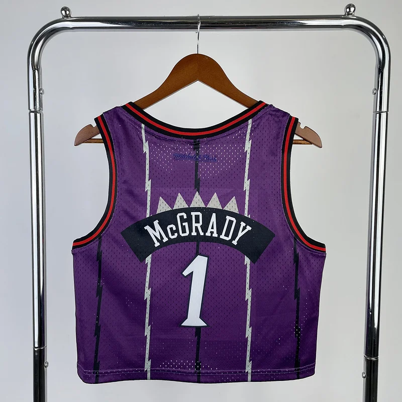 Mitchell Ness Women Retro NBA Toronto Raptors Basketball Jersey Purple #1 McGrady