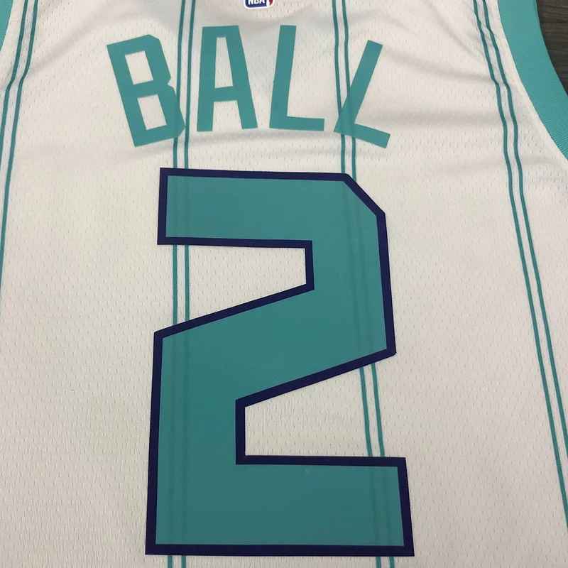 2020 Charlotte Hornets Basketball Jersey   White  #2    BALL