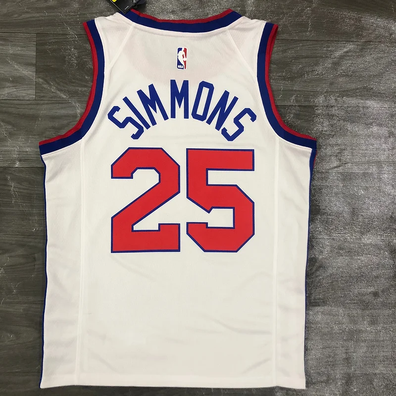 2021 Season NBA Philadelphia 76ers Basketball Jersey Retro limited #25 SIMMONS