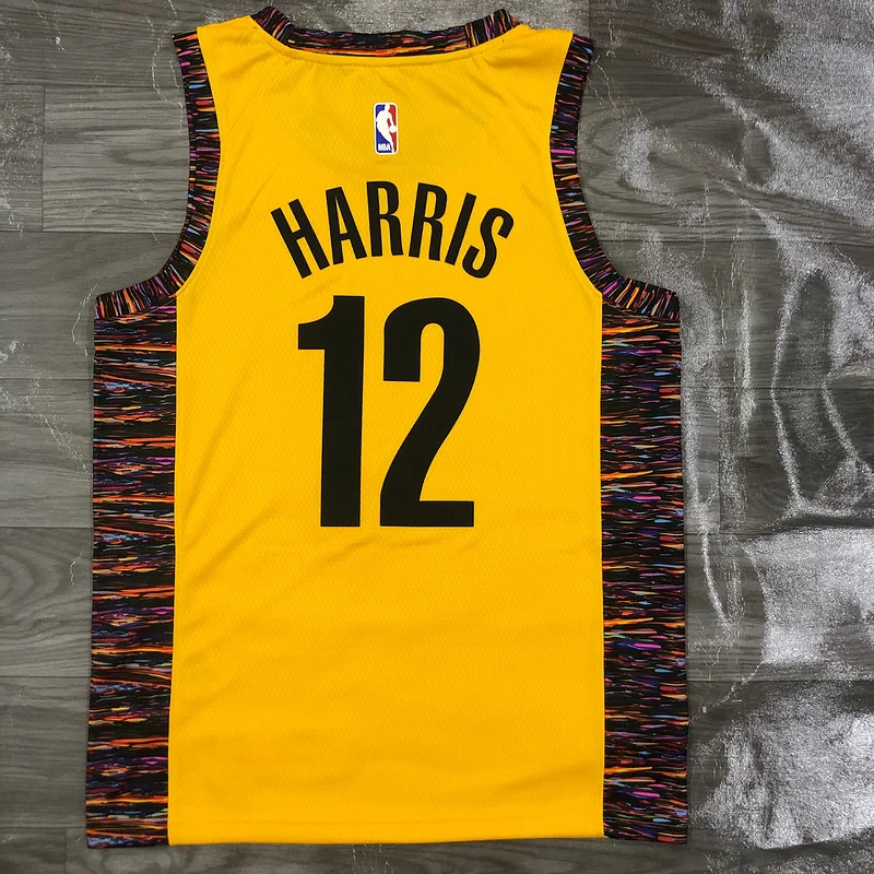 Brooklyn Nets Basketball jersey Commemorative Edition Yellow Camouflage #12 HARRIS