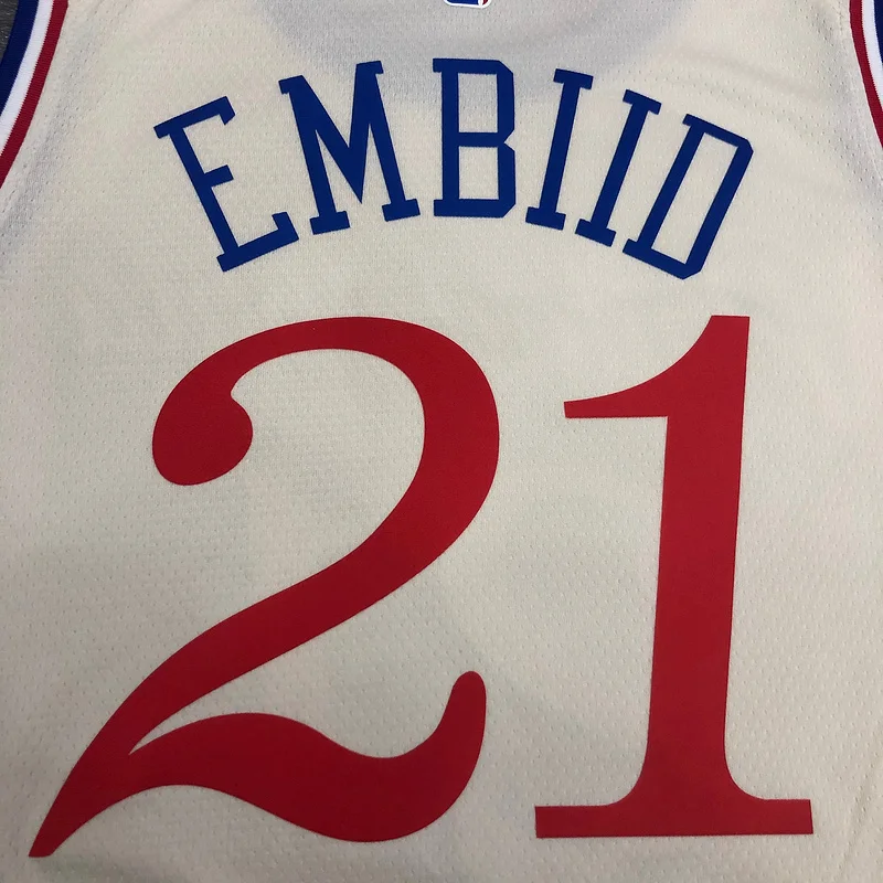 2020 Season NBA Philadelphia 76ers Basketball Jersey city version limited #21 EMBIID