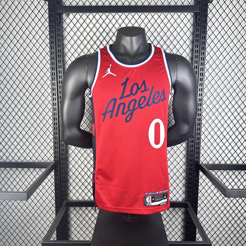 2025 Season    NBA Los Angeles Clippers Basketball jersey    trapeze  limited   Red  #0    WESTBROOK