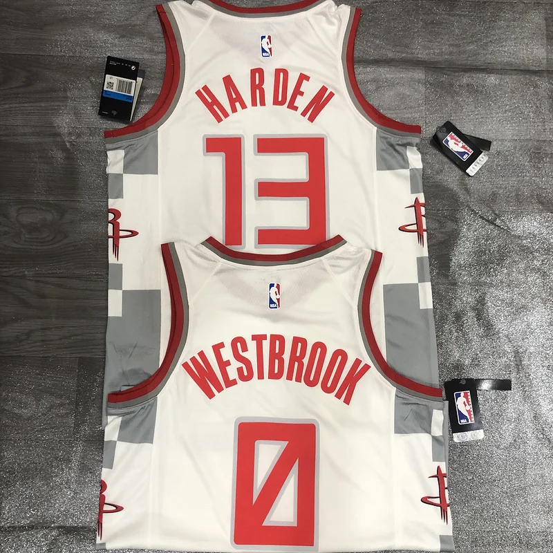 2020 Houston Rockets Basketball Jersey city version White #0 WESTBROOK