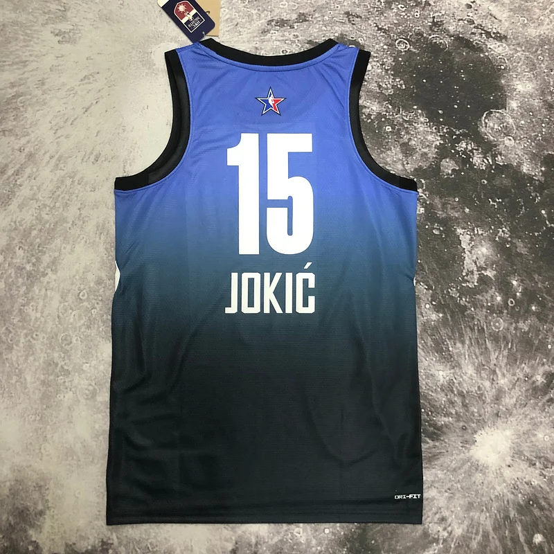 2023 Season All-Star NBA Denver Nuggets Basketball jersey Blue #15 JOKIC