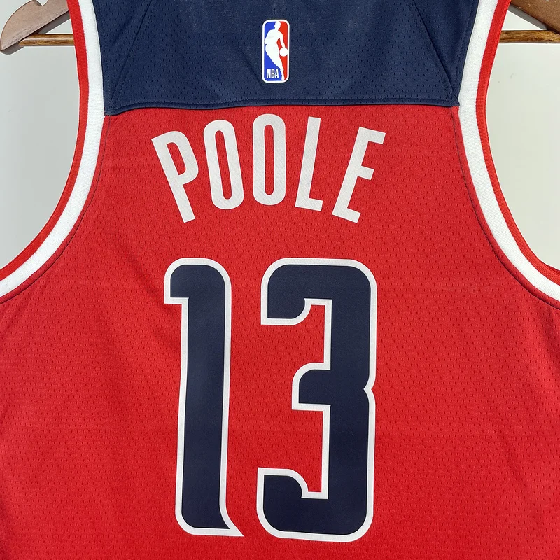 2023  Washington Wizards Basketball Jersey   Aawy   Red  #13 POOLE