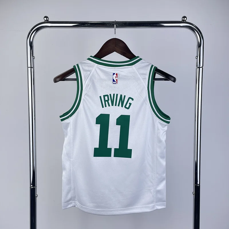 Youth kids Basketball Jersey Boston Celtics White #11 IRVING