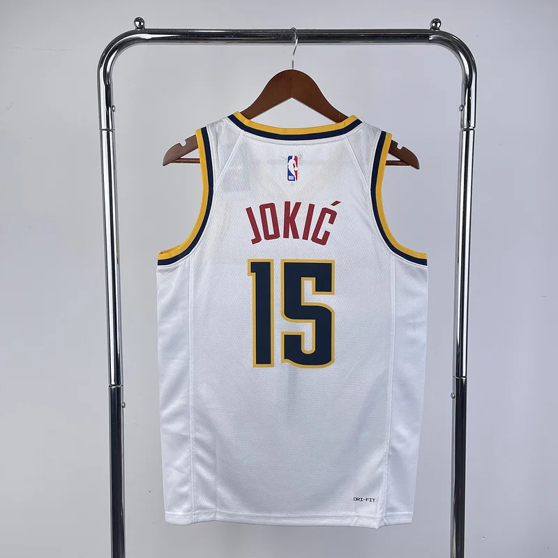 2023 Season NBA Denver Nuggets Basketball jersey White #15 JOKIC