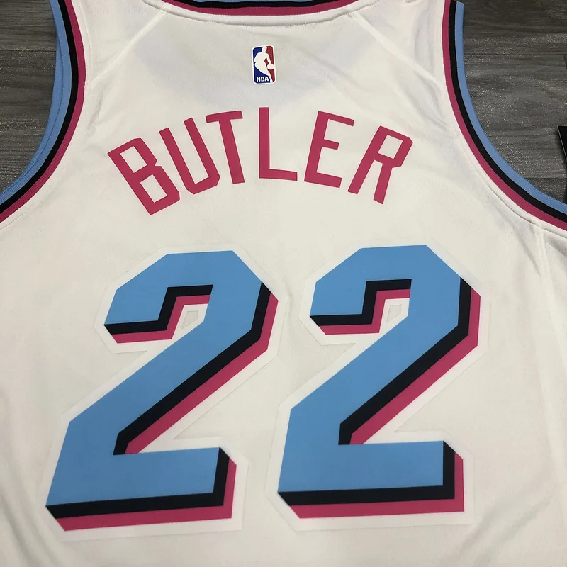 NBA Miami Heat basketball jersey round neck White #22 BUTLER