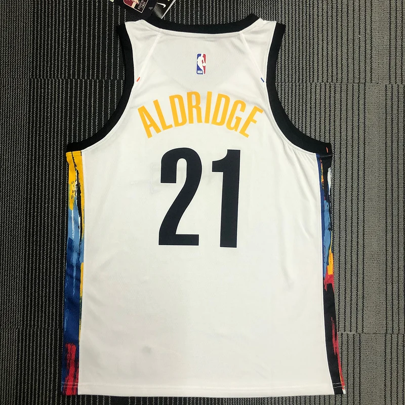 Brooklyn Nets Basketball jersey Graffiti White #21 CLOWNEY