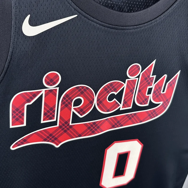 2024  Portland Trail Blazers Basketball Jersey   city version  #0   LILIARD