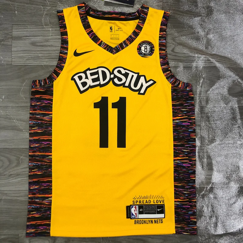 Brooklyn Nets Basketball jersey Commemorative Edition Yellow Camouflage #11 IRVING