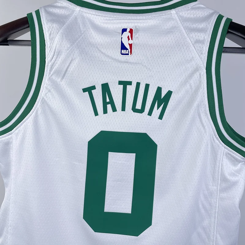 Youth kids Basketball Jersey Boston Celtics White #0 TATUM