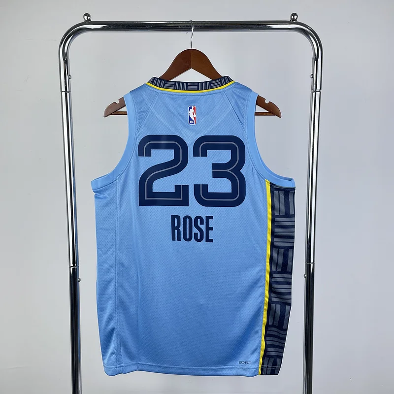 2023 Season NBA Memphis Grizzlies Basketball Jersey trapeze limited #23 ROSE