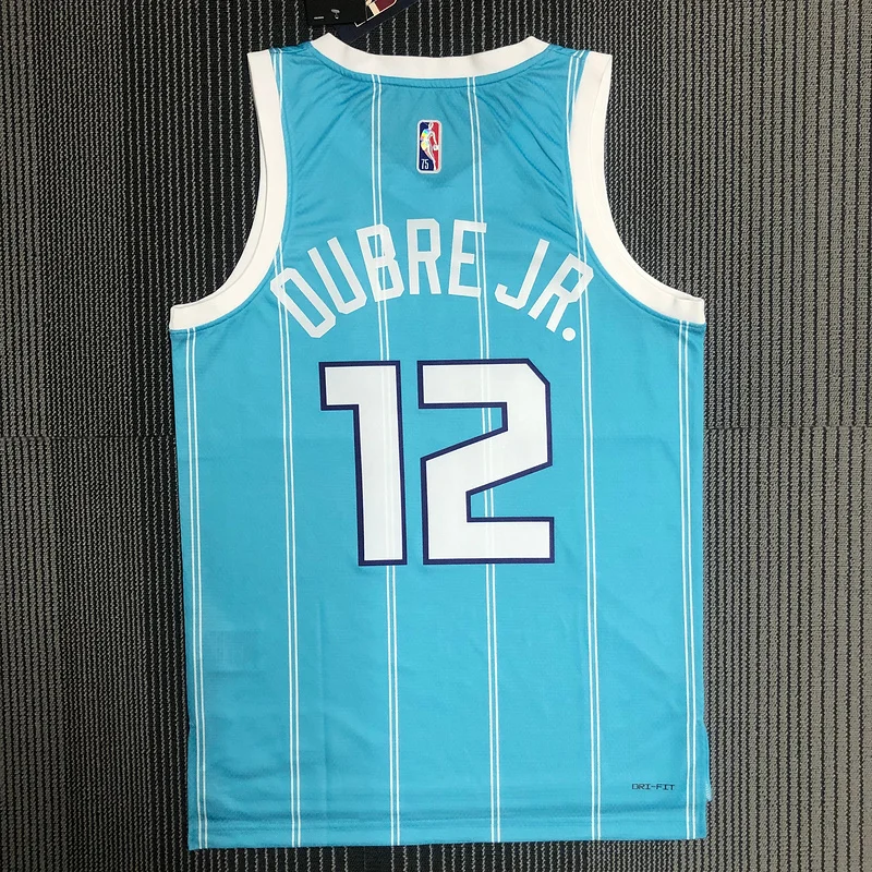 75th anniversary  Charlotte Hornets Basketball Jersey   Blue  #12  OUBRE JR