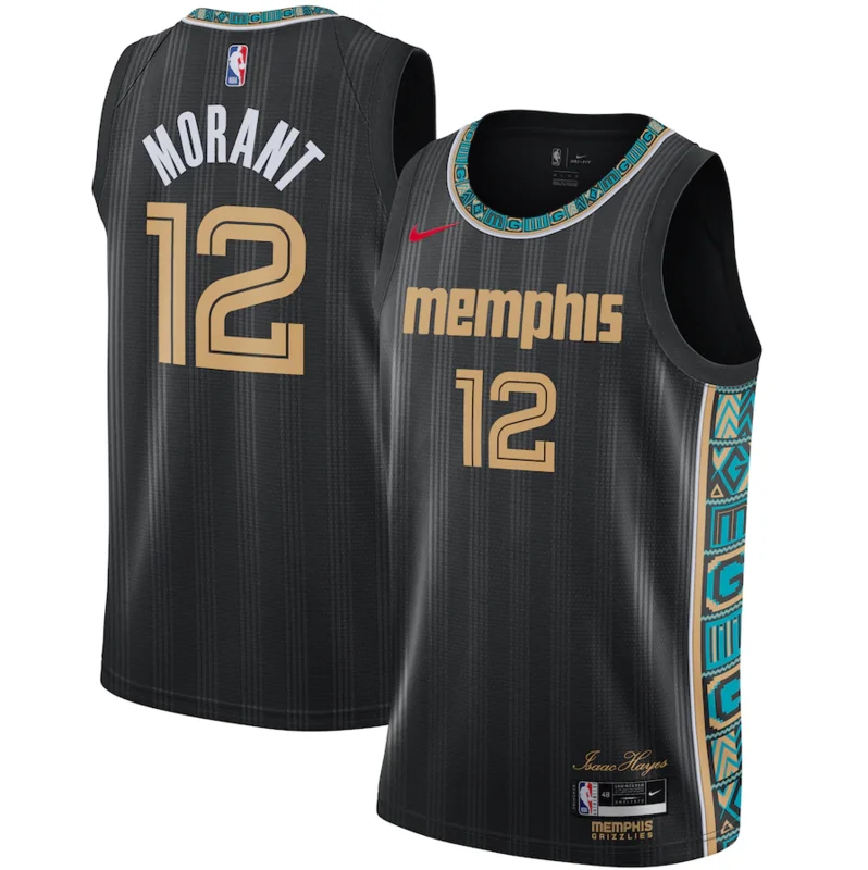 2021 Season NBA Memphis Grizzlies Basketball Jersey city version #12 MORANT