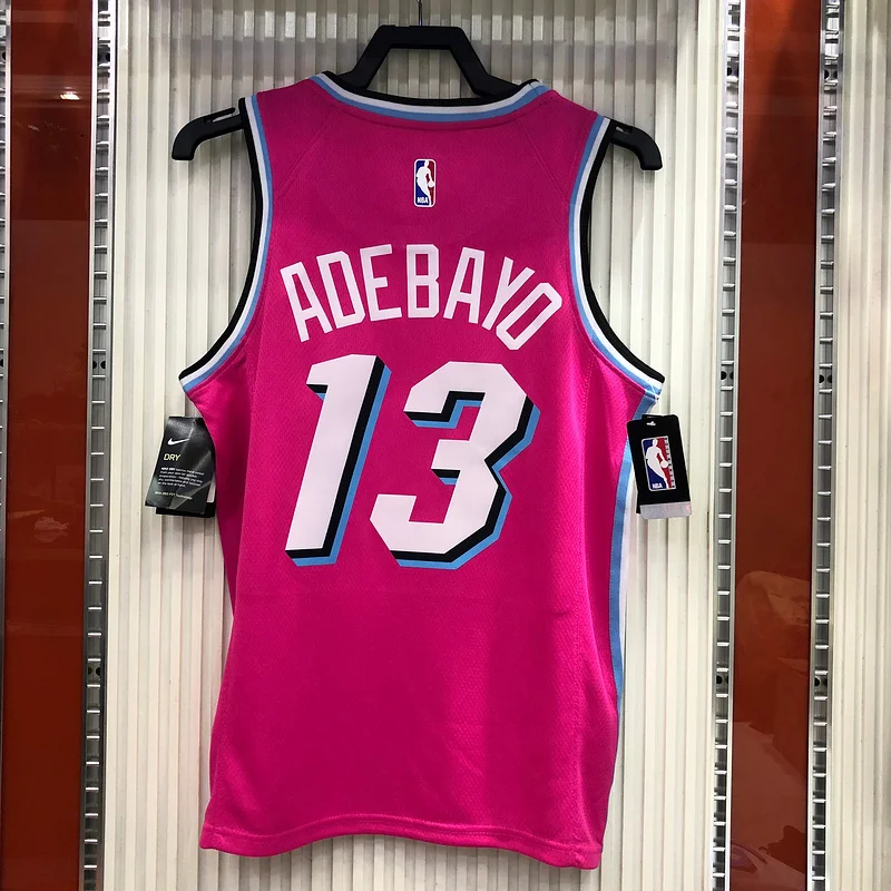 NBA Miami Heat basketball jersey round neck Pink #13 ADEBAYO