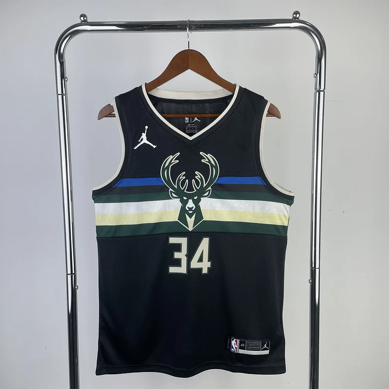 2021 Season NBA Milwaukee Bucks Basketball jersey trapeze limited #34 Antetokounmpo