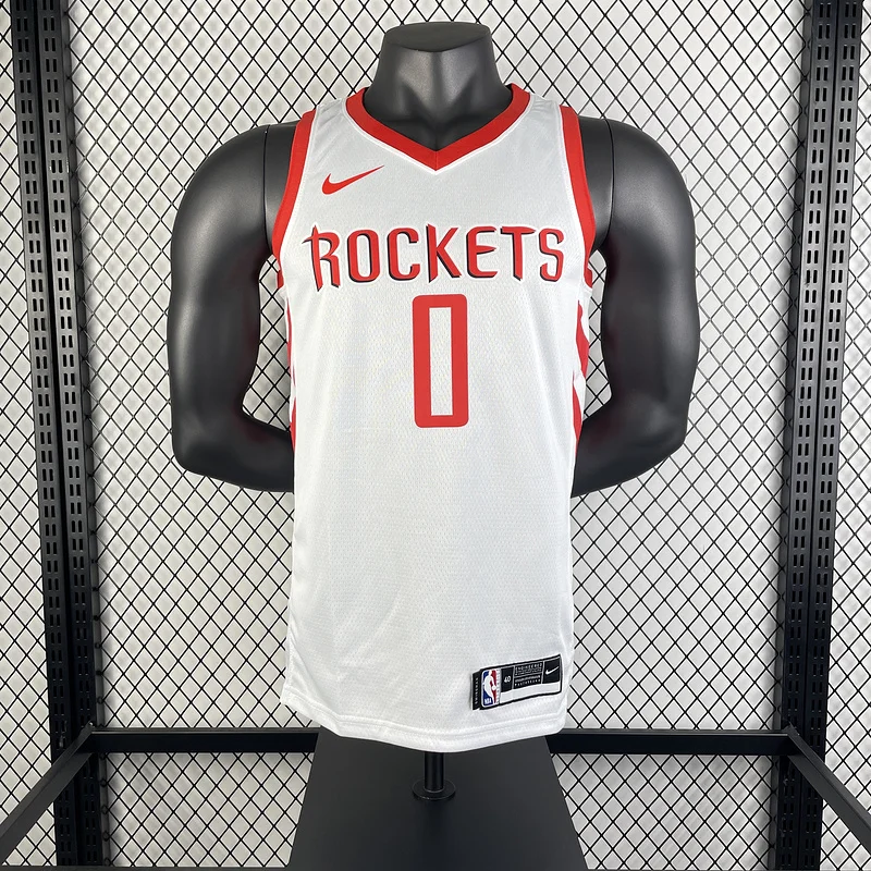 2019 Houston Rockets Basketball Jersey Home White #0 WESTBROOK