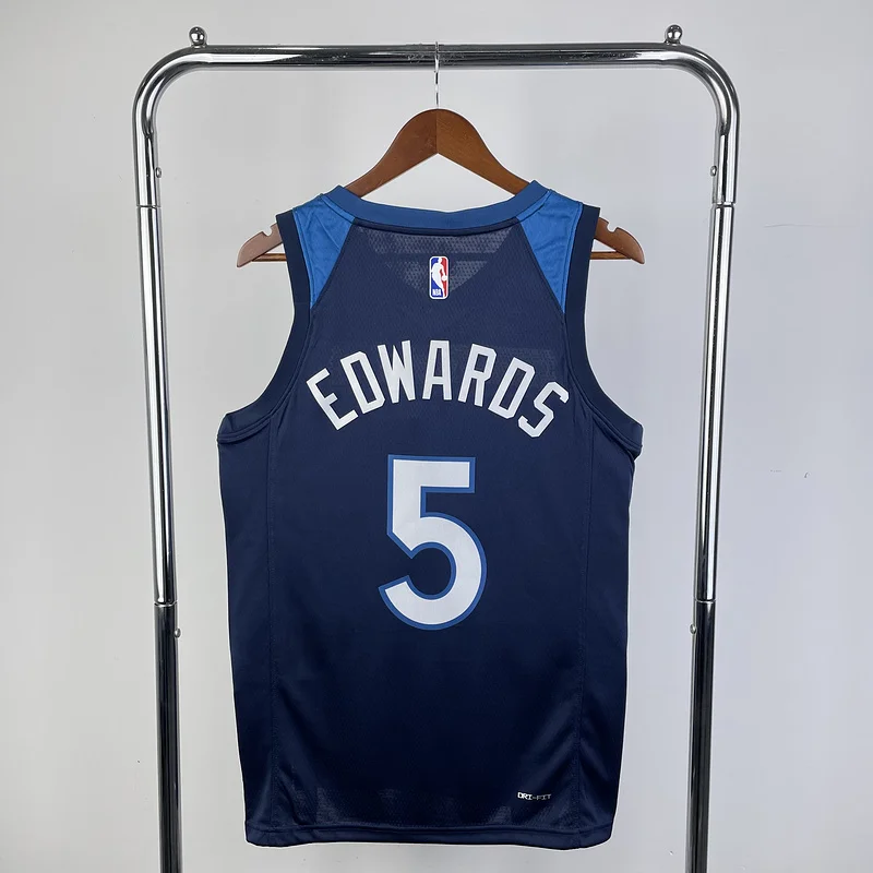 2023 Minnesota Timberwolves Basketball Jersey Aawy Blue #5 EDWARDS