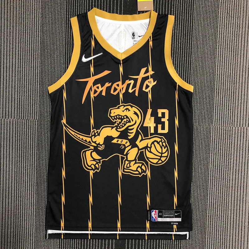 2022 NBA Toronto Raptors Basketball Jersey city version #43 SIAKAM