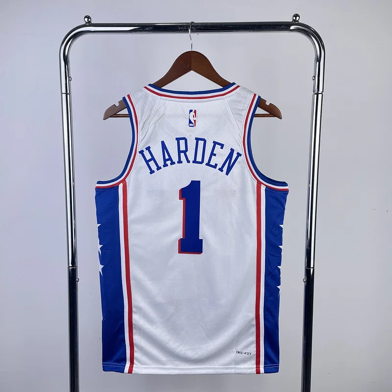 2023 Season NBA Philadelphia 76ers Basketball Jersey Home White #1 HARDEN