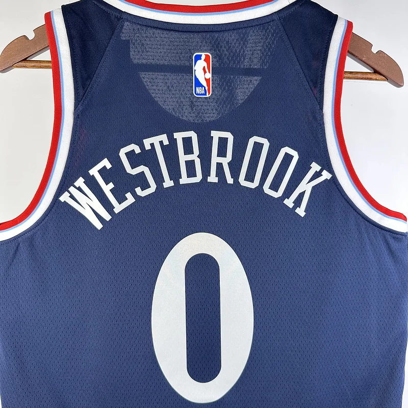 2025 Season  NBA Los Angeles Clippers Basketball jersey   Aawy   Blue  #0    WESTBROOK