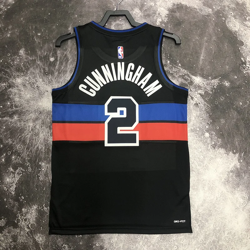 2023 Detroit Pistons Basketball Jersey trapeze limited #2CUNNINGHAM