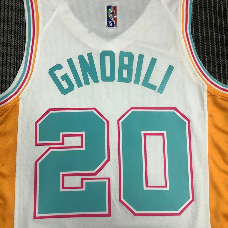 2022 San Antonio Spurs Basketball Jersey city version #20 GINOBILI