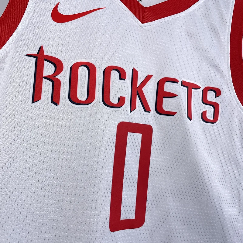 2019 Houston Rockets Basketball Jersey Home White #0 WESTBROOK