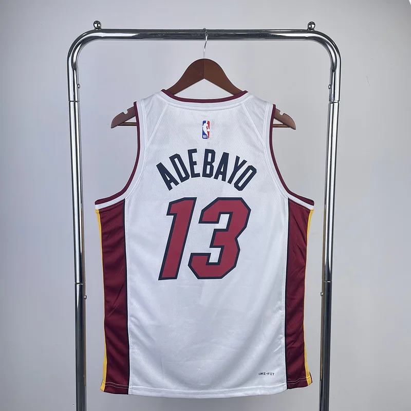 NBA Miami Heat basketball jersey V-neck White #13 ADEBAYO