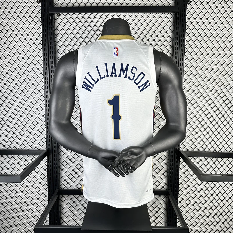 2023  New Orleans Pelicans Basketball jersey   Home   White  #1  WILLIAMSON